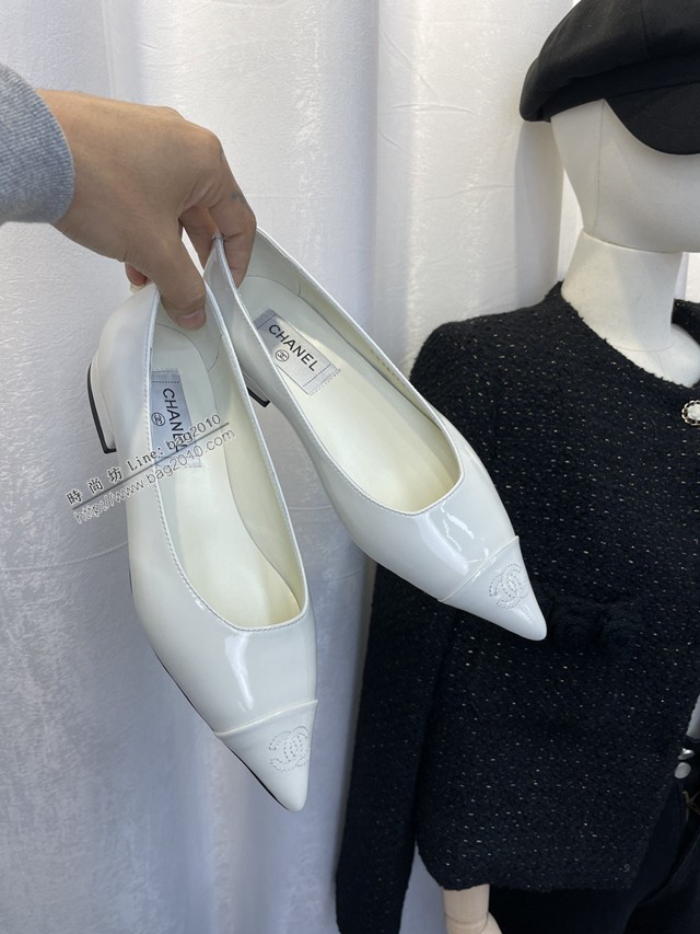 Chanel香奈兒2022春款系列女士單鞋平底鞋尖頭單皮鞋 dx3043
